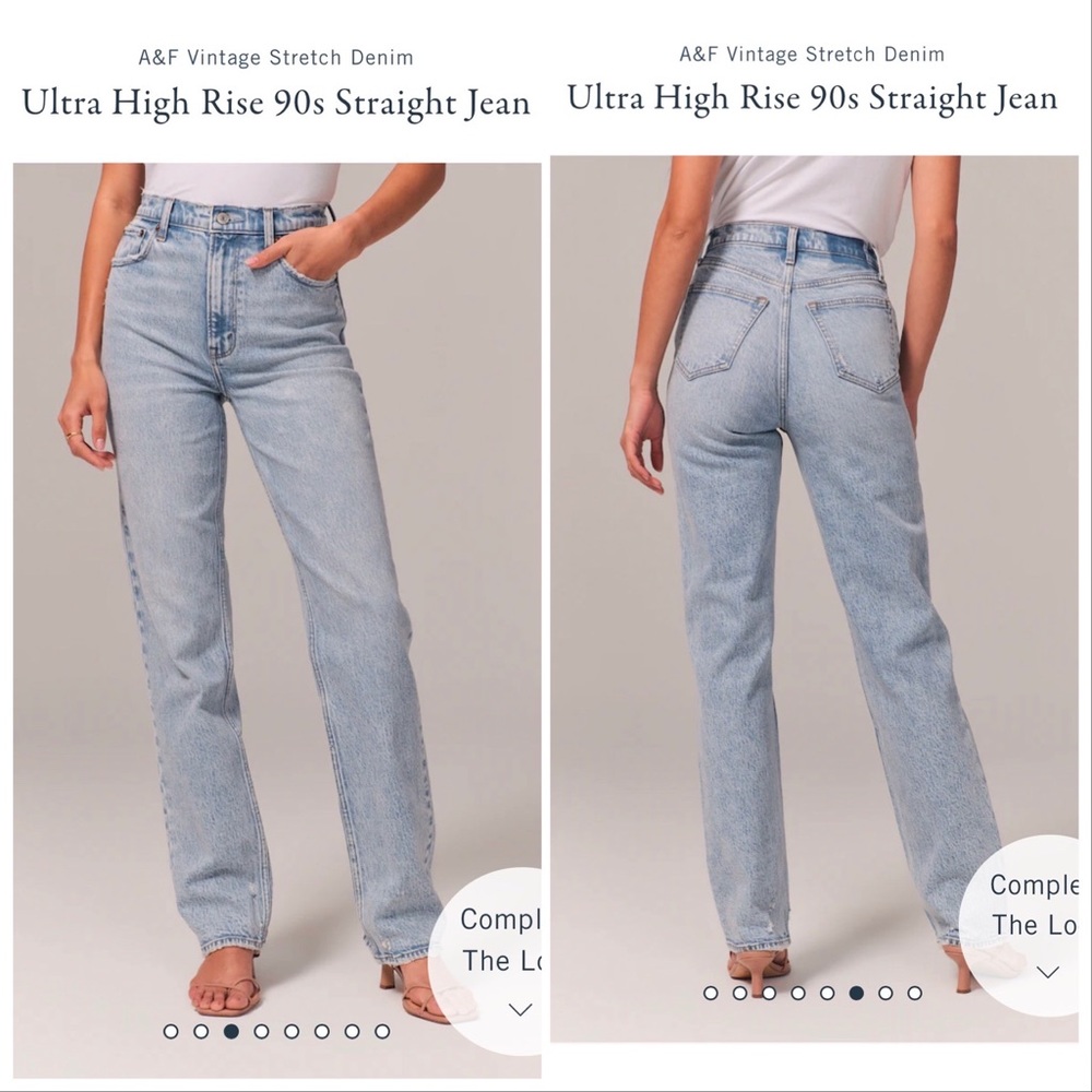 NWT! Abercrombie Ultra High Rise 90s Straight Jean - 25 Long